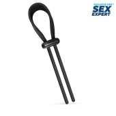 Черный ремень-лассо для усиления эрекции - Sex Expert - в Астрахани купить с доставкой