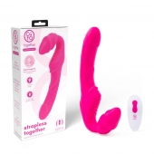 Розовый безремневой страпон на радиоуправлении Strapless Together - 22 см. - Together Toy - купить с доставкой в Астрахани