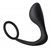 Черное эрекционное кольцо с анальной пробкой Anal Plug With Cockring - Dream Toys - в Астрахани купить с доставкой