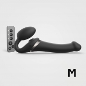 Черный безремневой страпон Multi Orgasm Size M с клиторальной стимуляцией - Strap-on-me - купить с доставкой в Астрахани
