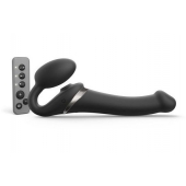 Черный безремневой страпон Multi Orgasm Size M с клиторальной стимуляцией - Strap-on-me - купить с доставкой в Астрахани
