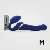 Синий безремневой страпон Multi Orgasm Size M с клиторальной стимуляцией - Strap-on-me - купить с доставкой в Астрахани
