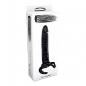 Чёрная насадка-фаллос для двойного проникновения INFLATABLE DILDO SLIM DONG  - 13,5 см. - Toyz4lovers - в Астрахани купить с доставкой