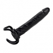 Чёрная насадка-фаллос для двойного проникновения INFLATABLE DILDO SLIM DONG  - 13,5 см. - Toyz4lovers - в Астрахани купить с доставкой