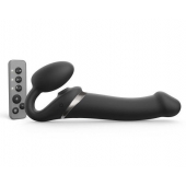 Черный безремневой страпон Multi Orgasm Size L с клиторальной стимуляцией - Strap-on-me - купить с доставкой в Астрахани