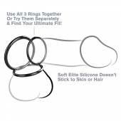 Набор из трех черных эрекционных колец Silicone 3-Ring Stamina Set - Pipedream - в Астрахани купить с доставкой