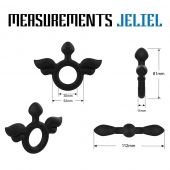 Черное эрекционное кольцо с крыльями Rooster Jeliel Angel - Velv or - в Астрахани купить с доставкой