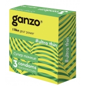 Ультратонкие презервативы Ganzo Ultra thin - 3 шт. - Ganzo - купить с доставкой в Астрахани