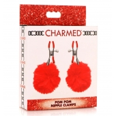 Красные зажимы на соски с помпонами Pom Pom - XR Brands - купить с доставкой в Астрахани