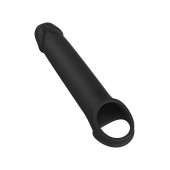 Черная насадка-удлинитель с вибрацией Vibrating Extender With Remote - Dream Toys - в Астрахани купить с доставкой