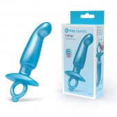 Голубая анальная пробка для массажа простаты Hither Silicone Prostate Plug - 14,3 см. - b-Vibe - в Астрахани купить с доставкой