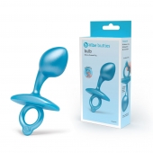 Голубая анальная пробка для массажа простаты Bulb Silicone Prostate Plug - 10,7 см. - b-Vibe - в Астрахани купить с доставкой