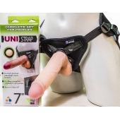 Страпон-унисекс с двумя насадками UNI strap 7  Harness - 19 и 16 см. - LOVETOY (А-Полимер) - купить с доставкой в Астрахани