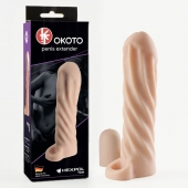 Телесная насадка-удлинитель Okoto со спиралевидным рельефом - 16 см. - Sitabella - в Астрахани купить с доставкой
