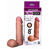 Фаллическая насадка для страпона UNICOCK 8  - 20 см. - LOVETOY (А-Полимер) - купить с доставкой в Астрахани