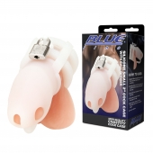 Белая клетка для пениса Silicone Small 2 in Cock Cage With Ball Divider - BlueLine - купить с доставкой в Астрахани