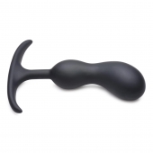 Черный массажер простаты с утяжелителями Premium Silicone Weighted Prostate Plug Medium - 16,3 см. - XR Brands - в Астрахани купить с доставкой