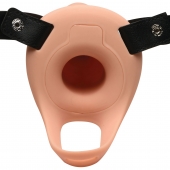 Телесный полый страпон 2  Erection 28X Smooth Vibrating Silicone Penis Sheath - 16 см. - XR Brands - купить с доставкой в Астрахани