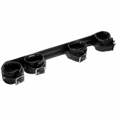 Черная распорка с манжетами для рук и ног Deluxe Rigid Spreader Bar - XR Brands - купить с доставкой в Астрахани