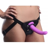 Лиловый поясной страпон Navigator Silicone G-Spot Dildo with Harness - 17,8 см. - XR Brands - купить с доставкой в Астрахани