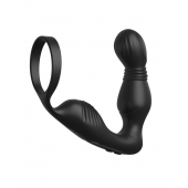 Черный вибростимулятор простаты с эрекционным кольцом Ass-Gasm Pro P-Spot Milker - Pipedream - в Астрахани купить с доставкой
