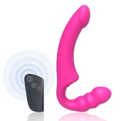 Розовый безремневой страпон Straples Strap-On Dildo - Erokay - купить с доставкой в Астрахани