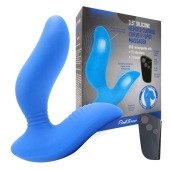 Синий вибромассажер простаты 3,5’’ Remote Control Curve P-spot Massager - 12 см. - Erokay - в Астрахани купить с доставкой