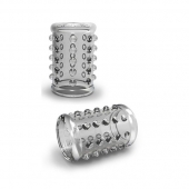 Прозрачная насадка на пенис с шишечками STAY HARD COCK SLEEVE 02 CLEAR - Blush Novelties - в Астрахани купить с доставкой