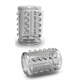 Прозрачная насадка с шипами и шишечками STAY HARD COCK SLEEVE 03 CLEAR - Blush Novelties - в Астрахани купить с доставкой