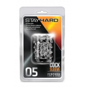 Прозрачная насадка с капельками STAY HARD COCK SLEEVE 05 CLEAR - Blush Novelties - в Астрахани купить с доставкой