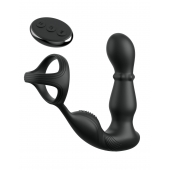 Черный вибростимулятор простаты с кольцом Ass-gasm Slide   Glide - Pipedream - в Астрахани купить с доставкой