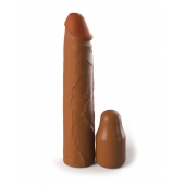 Коричневая насадка на член 2  Silicone X-tension - 20,3 см. - Pipedream - в Астрахани купить с доставкой