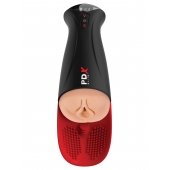 Телесный мастурбатор-вагина в черной колбе с вибрацией Fuck-O-Matic Pro XL - Pipedream - в Астрахани купить с доставкой