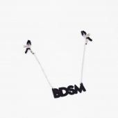 Зажимы на соски с кожаной подвеской BDSM - Crazy Handmade - купить с доставкой в Астрахани