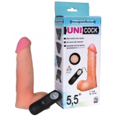 Фаллическая насадка Харнесс UNICOCK 5,5  с вибрацией - 17 см. - LOVETOY (А-Полимер) - купить с доставкой в Астрахани