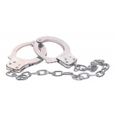 Наручники из металла с длинной цепочкой CHROME HANDCUFFS METAL HANDCUFFS W. KEY - NMC - купить с доставкой в Астрахани