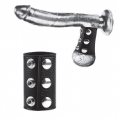 Чёрная утяжка на кнопках 100% PVC STRAP WITH METAL SNAP - BlueLine - купить с доставкой в Астрахани