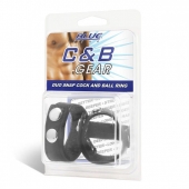 Утяжка на пенис с клёпками Duo Snap Cock And Ball Ring - BlueLine - купить с доставкой в Астрахани
