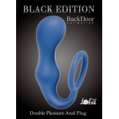 Синее эрекционное кольцо с анальной пробкой Double Pleasure Anal Plug - Lola Games - в Астрахани купить с доставкой