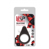 Чёрное эрекционное кольцо LIT-UP SILICONE STIMU RING 1 BLACK - Dream Toys - в Астрахани купить с доставкой