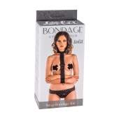 Ошейник с длинной лентой и наручниками Strap Bondage Kit Plus Size - Lola Games - купить с доставкой в Астрахани