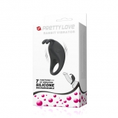 Чёрное эрекционное кольцо с вибрацией Rabbit Vibrator - Baile - в Астрахани купить с доставкой