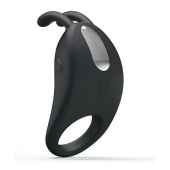 Чёрное эрекционное кольцо с вибрацией Rabbit Vibrator - Baile - в Астрахани купить с доставкой