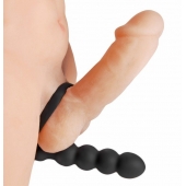 Насадка для двойного проникновения Double Fun Cock Ring with Double Penetration Vibe - XR Brands - в Астрахани купить с доставкой
