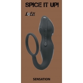 Серое эрекционное кольцо Sensation с анальным стимулятором - Lola Games - в Астрахани купить с доставкой