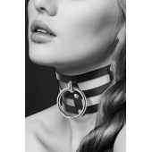 Чёрный тройной чокер с большим кольцом - Bijoux Pour Toi - купить с доставкой в Астрахани