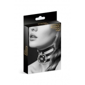 Чёрный тройной чокер с большим кольцом - Bijoux Pour Toi - купить с доставкой в Астрахани