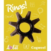 Чёрное эрекционное кольцо Rings Cogweel - Lola Games - в Астрахани купить с доставкой