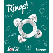 Прозрачное эрекционное кольцо Rings Screw - Lola Games - в Астрахани купить с доставкой