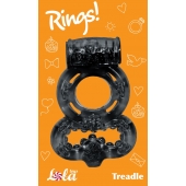 Чёрное эрекционное кольцо Rings Treadle с подхватом - Lola Games - в Астрахани купить с доставкой